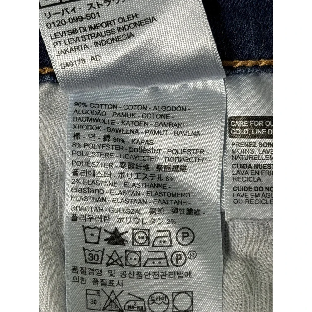 Levi's 414 Womens Jeans 27 Relaxed Straight Leg  Mid Rise Stretch Denim Blue